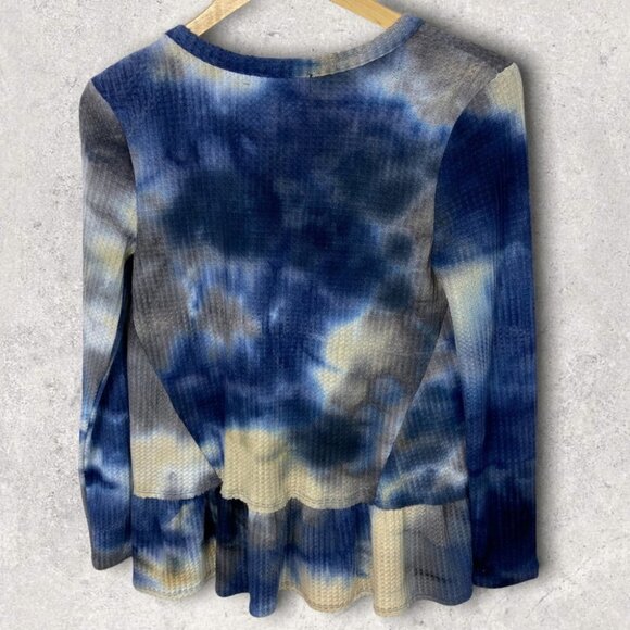 Anthropologie Eri and Ali Tie Dye Long Sleeve Waffle Knit Top Size XS‎ Bohemian - Picture 5 of 15